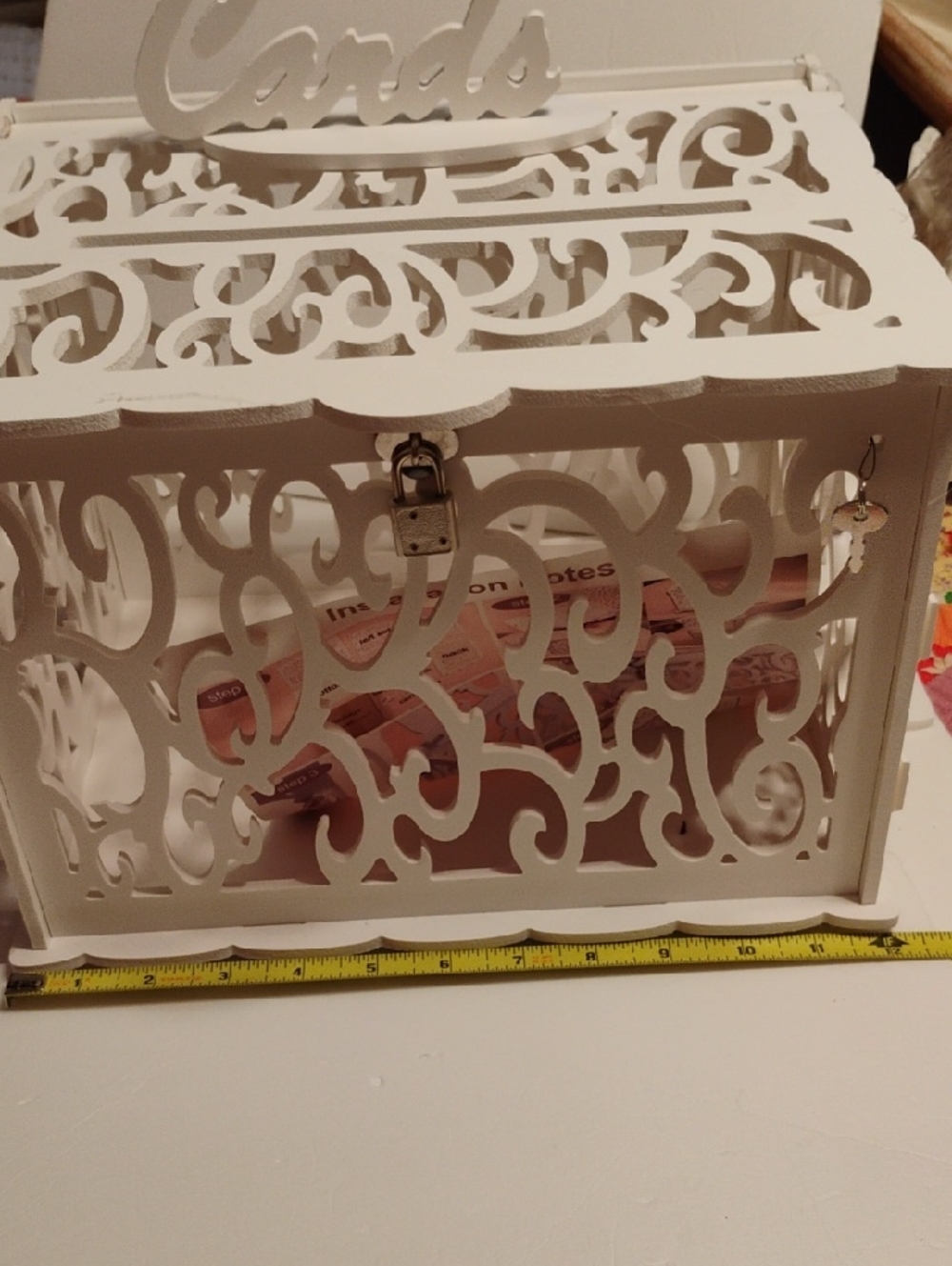 White Decorative Laser-Cut Card Box